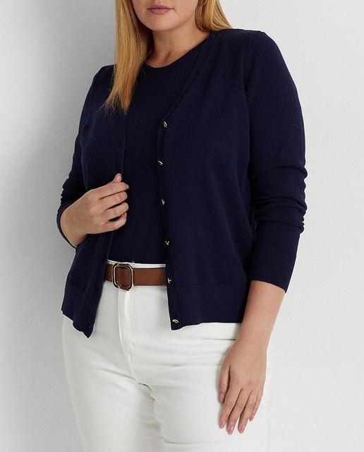 Imagen 0 de Cárdigan de mujer talla grande de mezcla de algodón