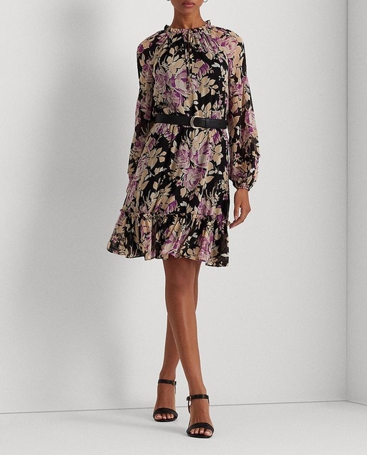 Imagen 0 de Vestido de georgette con lazo al cuello