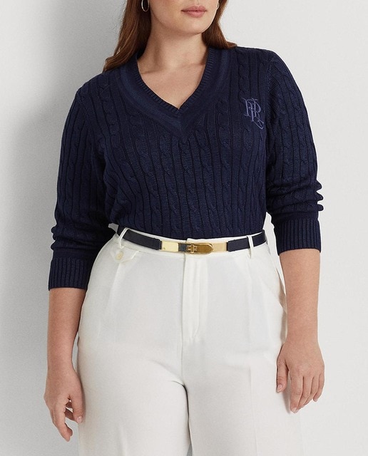 Imagen 0 de Jersey de mujer talla grande de cricket en punto de ochos