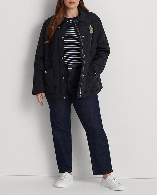 Imagen 0 de Abrigo de mujer talla grandes reciclado con escudo