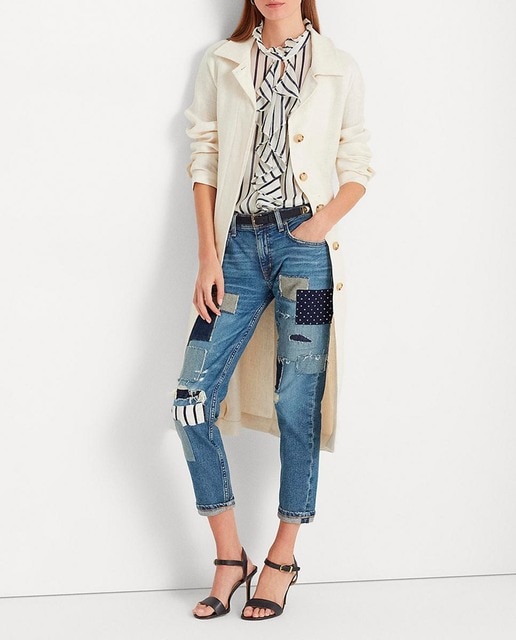 Imagen 0 de Gabardina de mujer de lino con cinturón