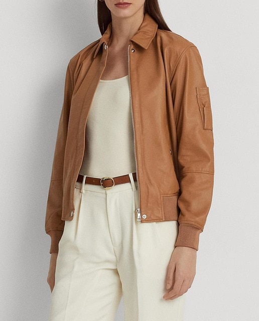 Imagen 0 de Cazadora bomber de mujer de piel de cordero