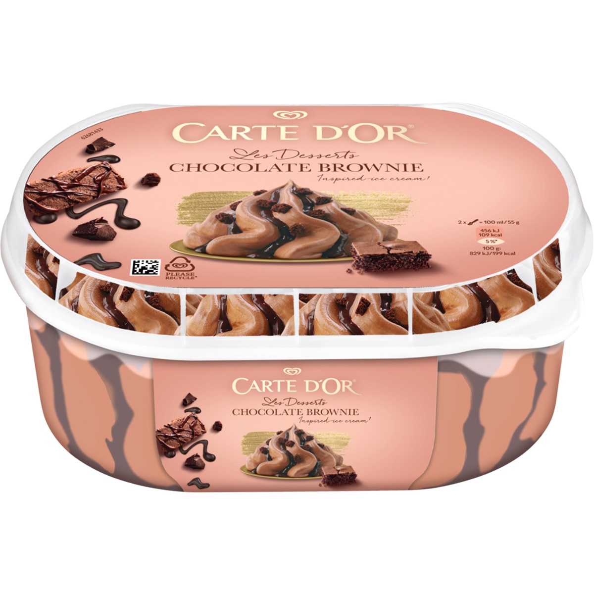 Gelado de Chocolate Brownie Les Desserts embalagem 825 ml