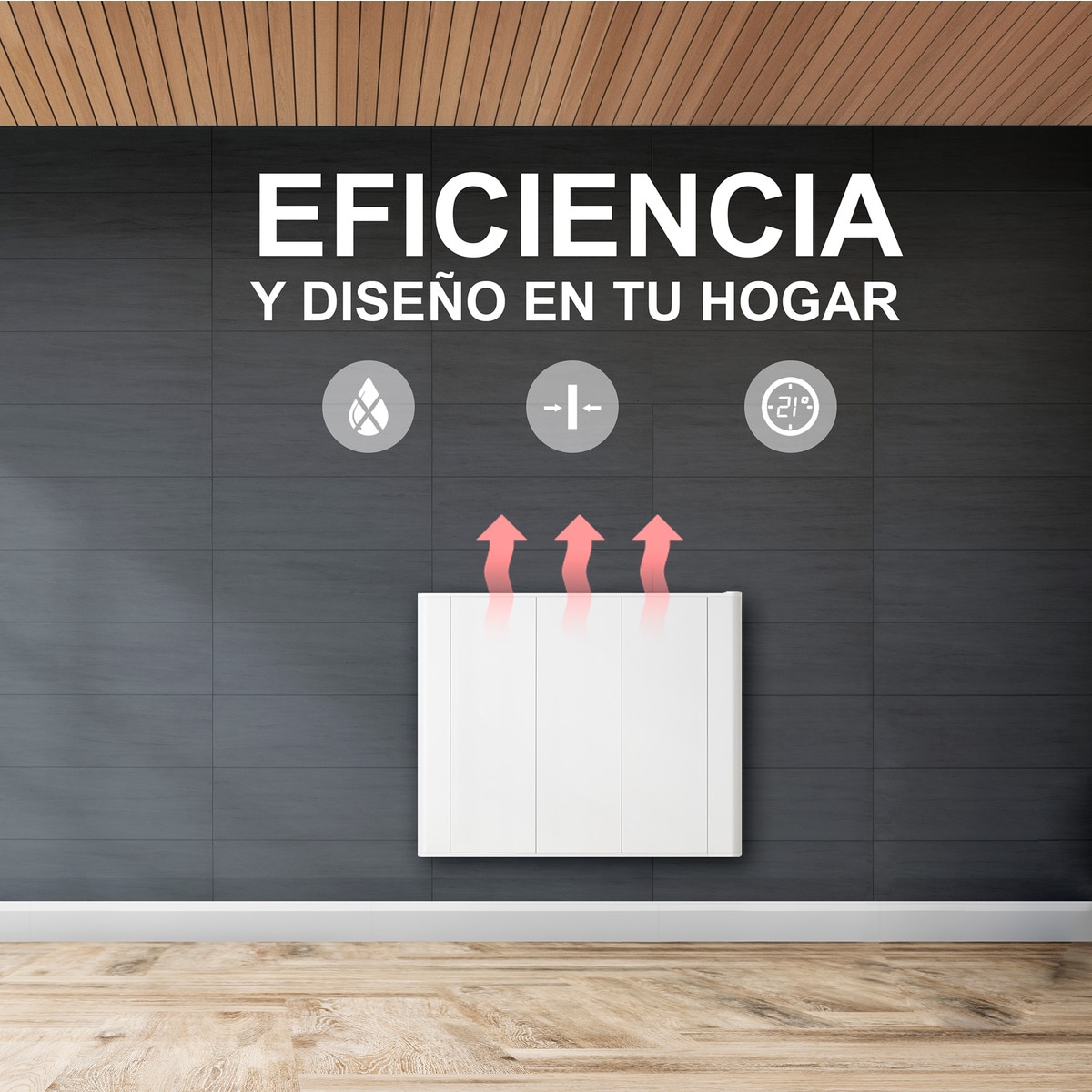 Emisor térmico seco Fácula S0900 con termostato programable Blanco-5