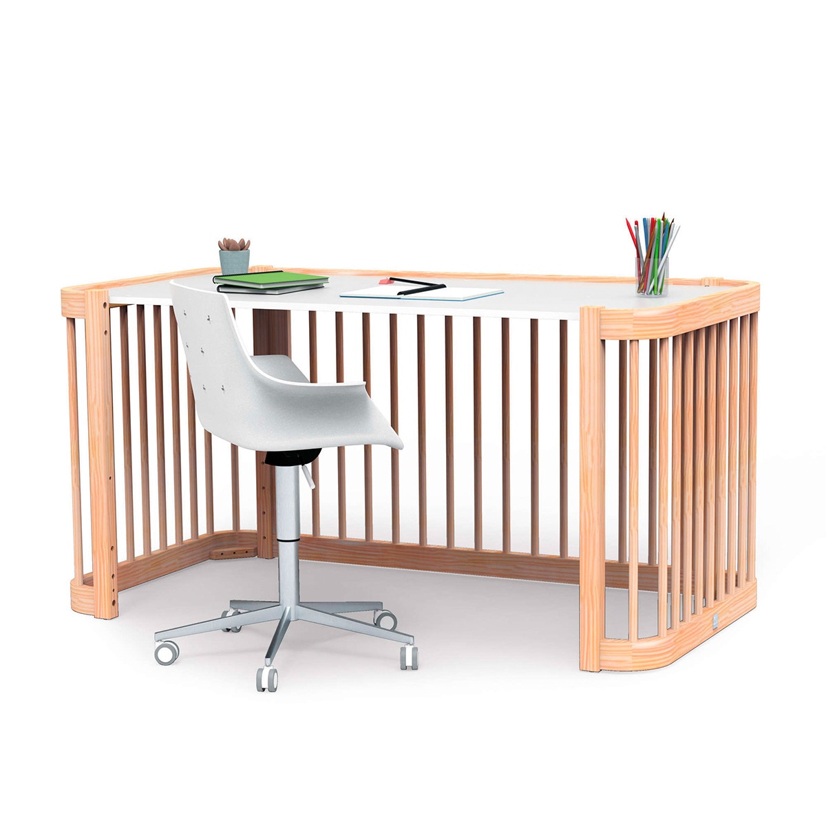 Berço - Cama (3 em 1) Crea due 70x140 cm - Nomad Madeira Madeira-3