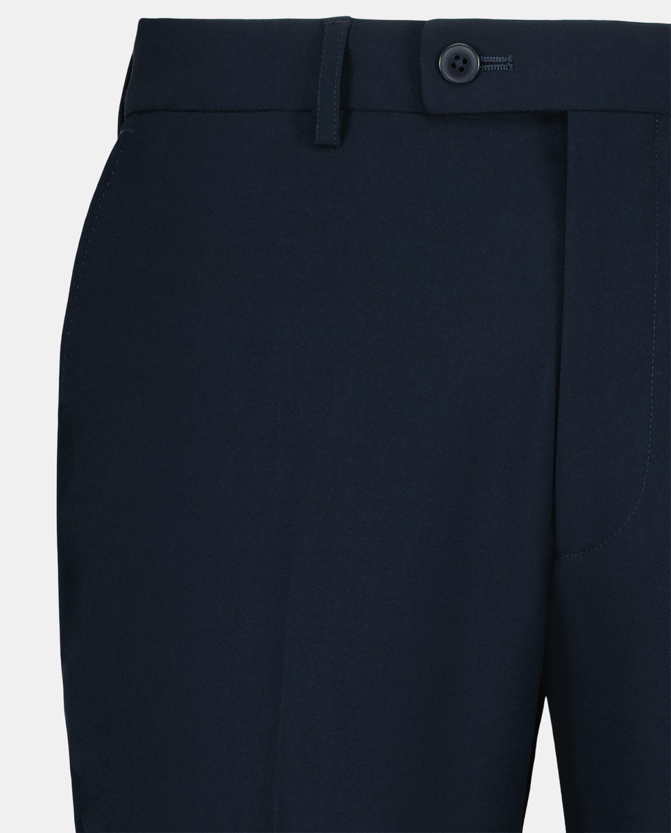 Pantalón de traje básico de hombre sin pinza Classic Fit Azul marino-5