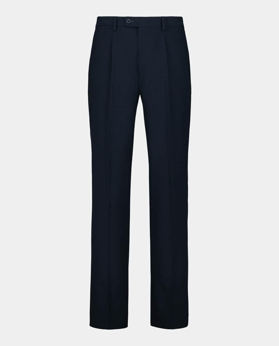 Pantalón de traje básico de hombre con pinza Classic Fit Azul marino-4