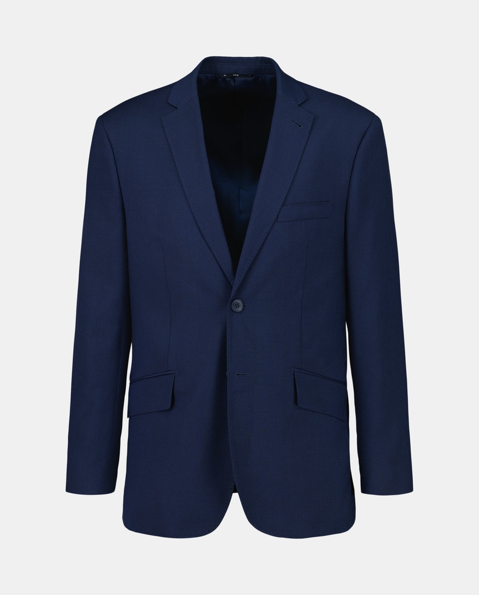 Chaqueta de traje ojo de perdiz de hombre Classic Fit Azul-4