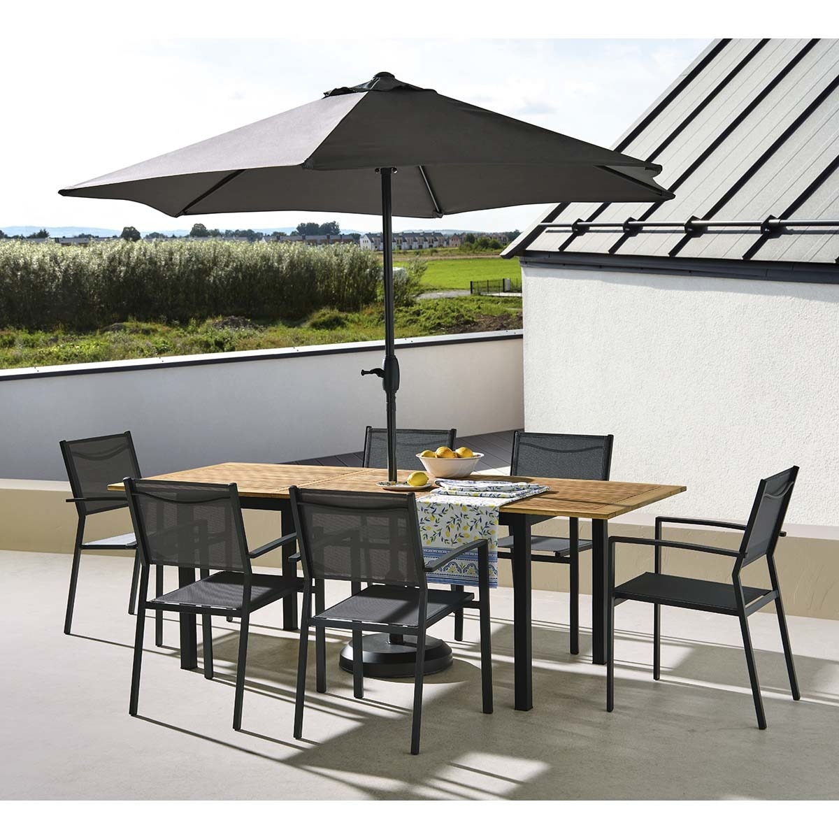 Sillón de comedor de jardín apilable Europa Basics El Corte Inglés Antracita-8