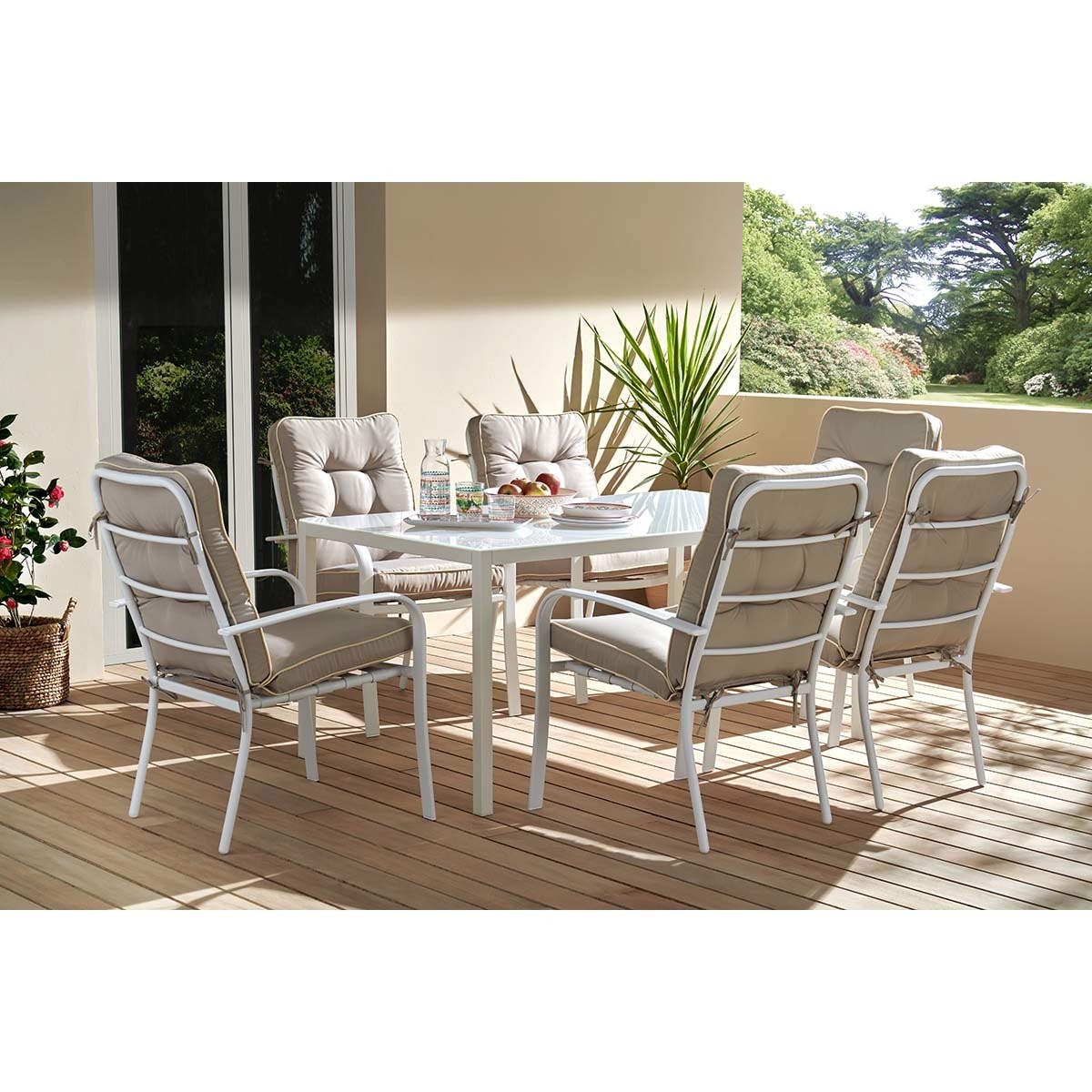 Sillón de comedor de jardín Europa Basics El Corte Inglés Blanco / Beige-10