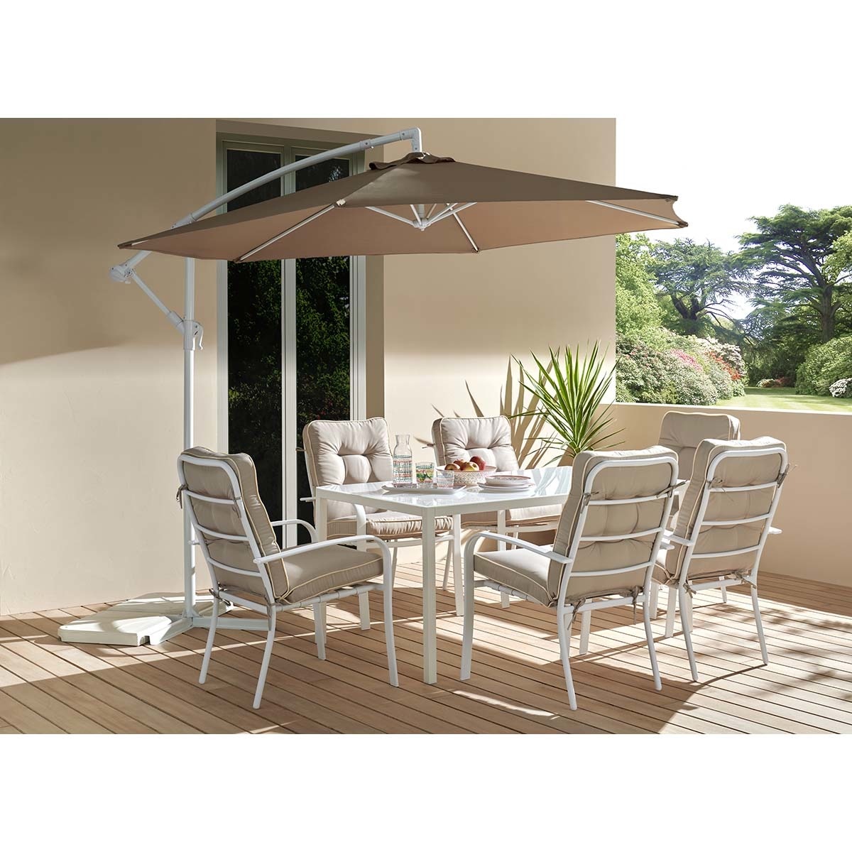 Colección de comedor de jardín mesa New Dublín y sillón Europa en blanco Basics El Corte Inglés 2