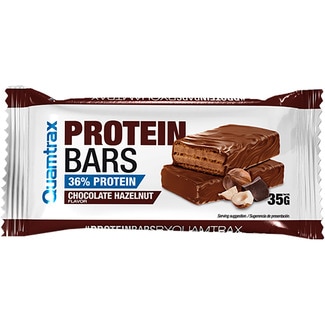 barritas de proteínas con sabor a chocolate y avellanas envase 35 g - Quamtrax