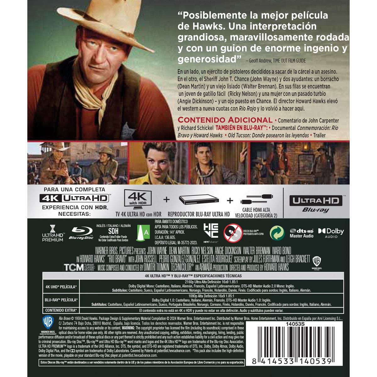 Río Bravo (4H Ultra HD Blu-Ray) · Warner · El Corte Inglés