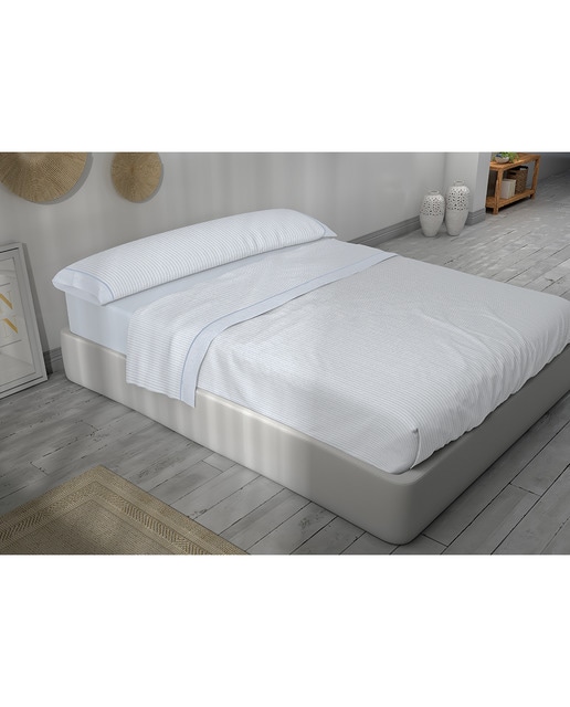 Imagen 0 de Juego sábanas 50/50 albia azul t. 150