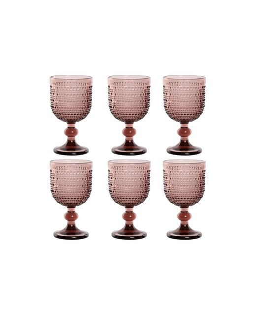 Imagen 0 de Copa set 6 cristal 8x8x15,5 240ml, rosa