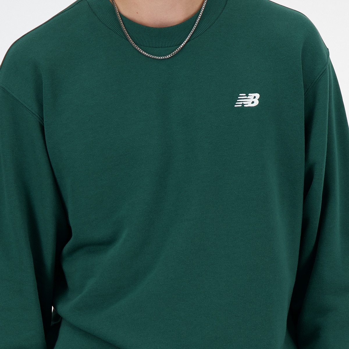 Sweatshirt de Homem Small Logo French Terry Crew Verde garrafa-4