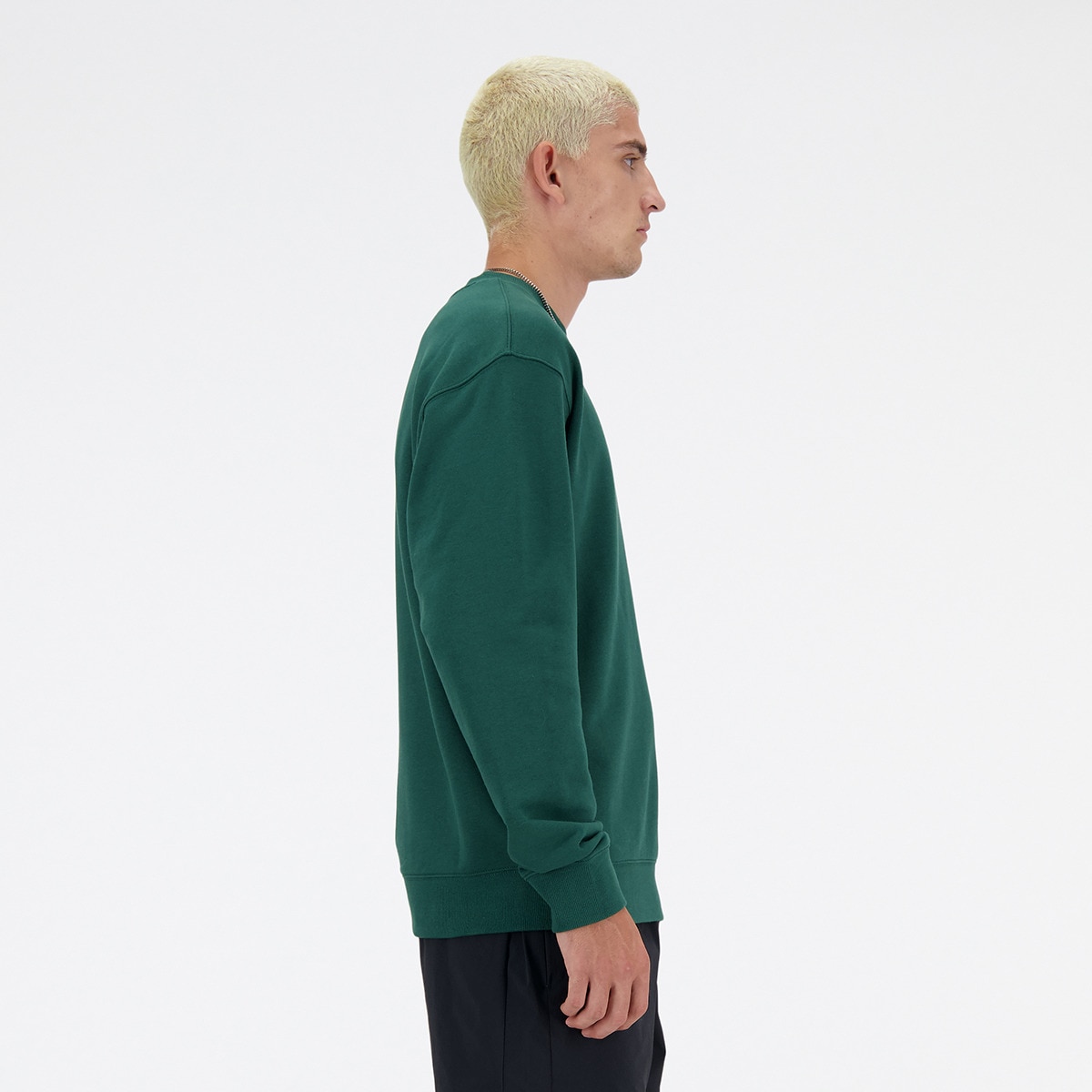 Sweatshirt de Homem Small Logo French Terry Crew Verde garrafa-3