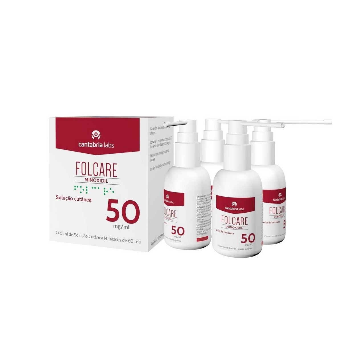 Imagem 0 de Folcare Minoxidil 50 mg/ml Solução Cutânea - 4x60 ml