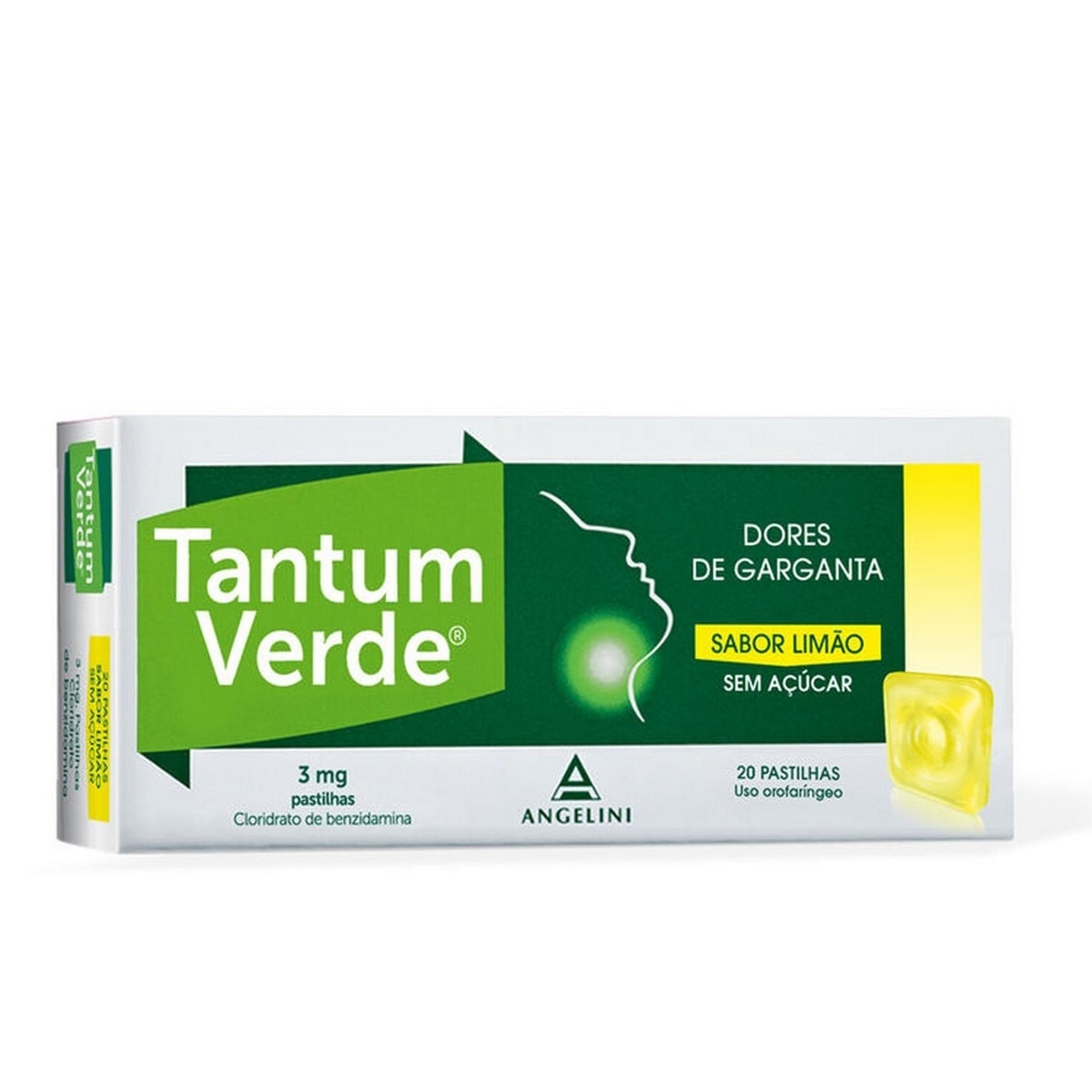 Tantum Verde s/ Açucar Limão - 20 Pastilhas 1