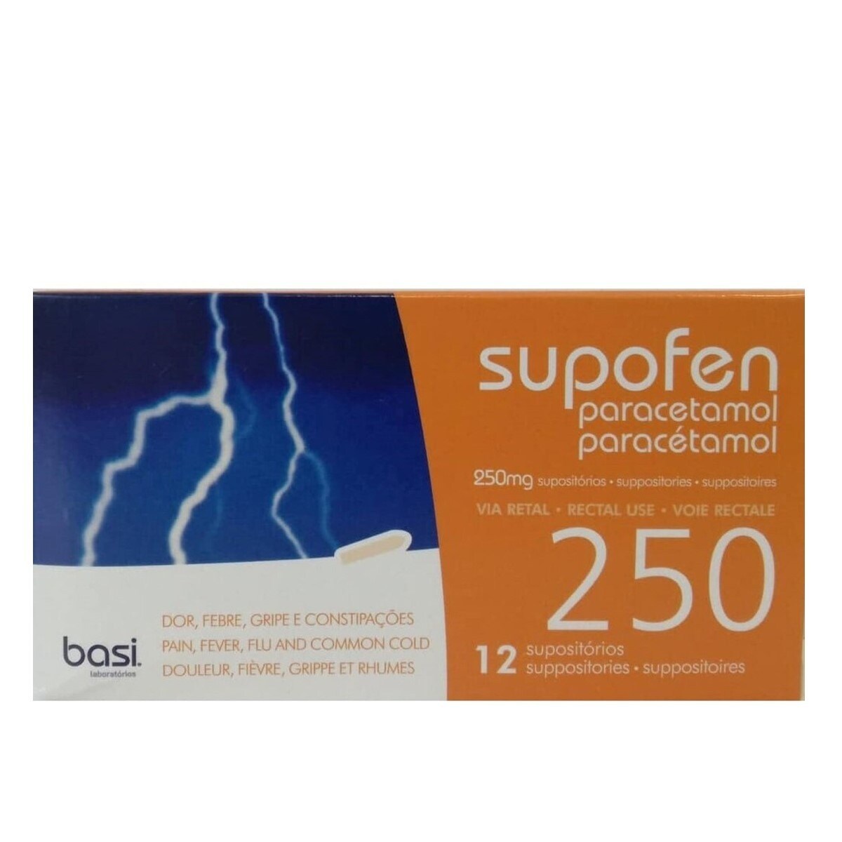 Supofen 250 mg - 12 Supositórios 1