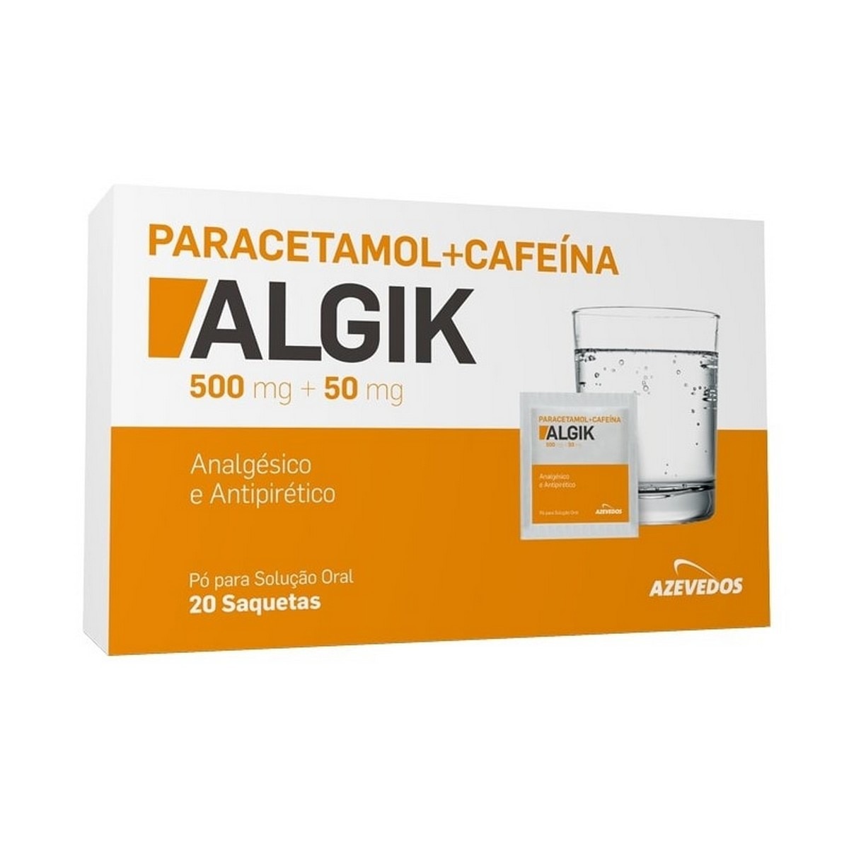 Paracetamol + Cafeína Algik, Analgésico - 20 Saquetas 1