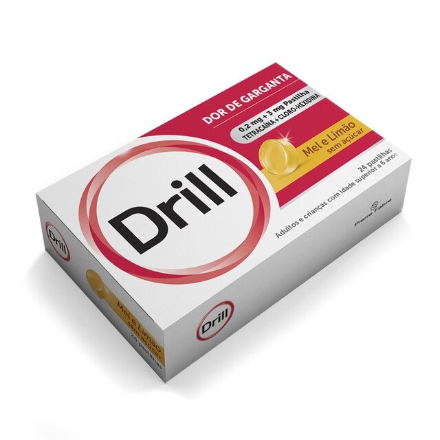 Imagem 0 de Drill Mel e Limão sem Açúcar 0,2 mg + 3 mg - 24 Pastilhas