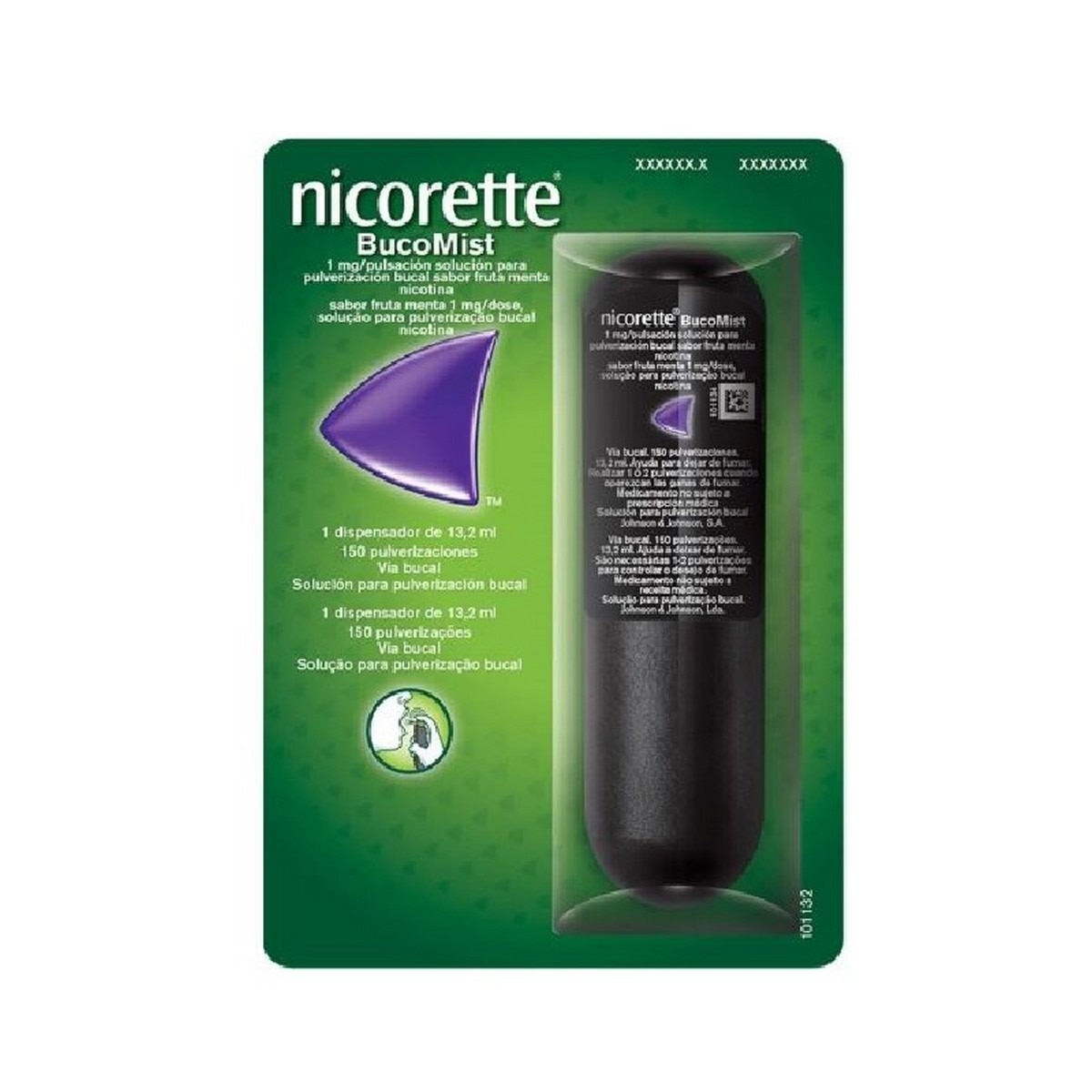 Imagem 0 de Nicorette BucoMist Sabor Fruta Menta 1mg/dose Spray Bucal - 150 Doses