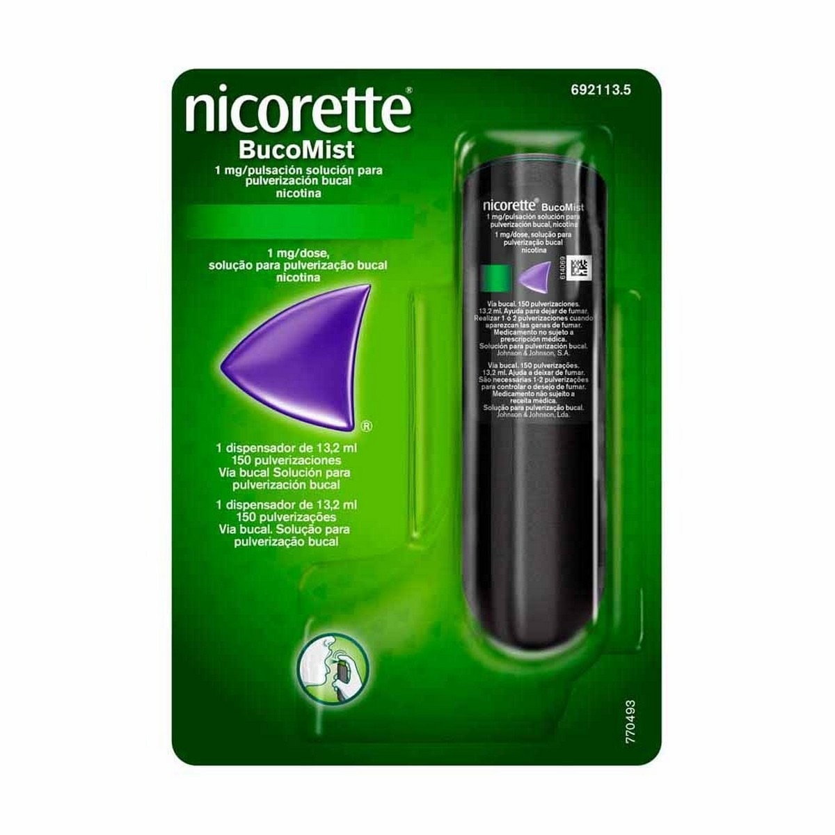Imagem 0 de Nicorette BucoMist Sabor Menta 1mg/dose Spray Bucal - 150 Doses