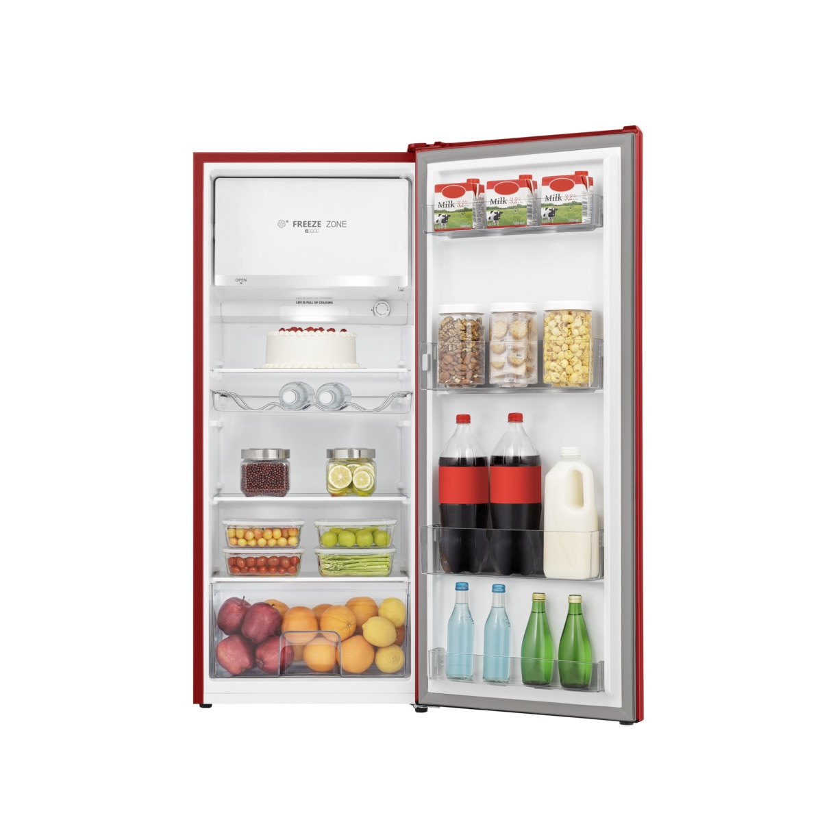 Frigorífico 1 puerta Hisense Cíclico/Defrost - RR220D4BRE Rojo-7