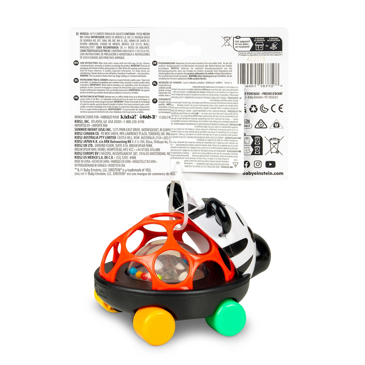 Roca e Brinquedo de Arrasto Oball Zen Multicolor-2