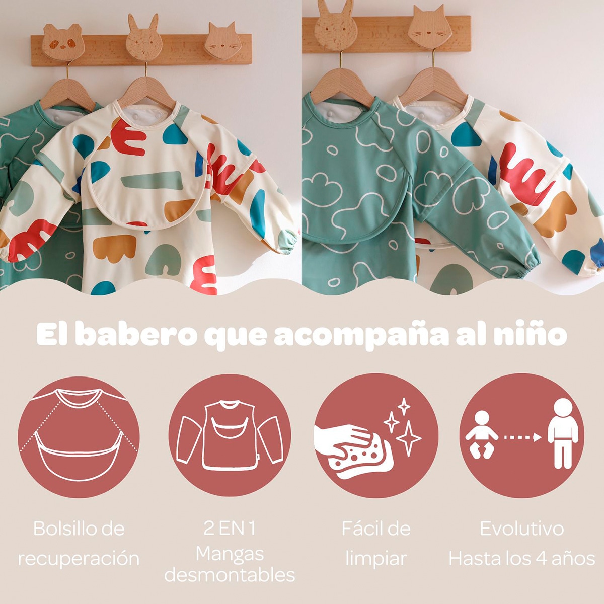 Babete com Mangas Evolutivo 2 em 1 Multicolor-10
