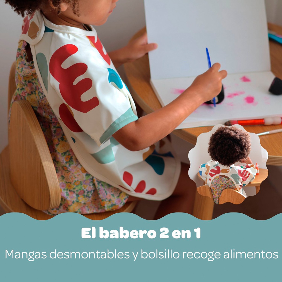 Babete com Mangas Evolutivo 2 em 1 Multicolor-9