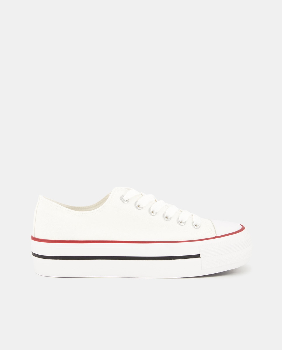 Lona de mujer con plataforma Blanco-1