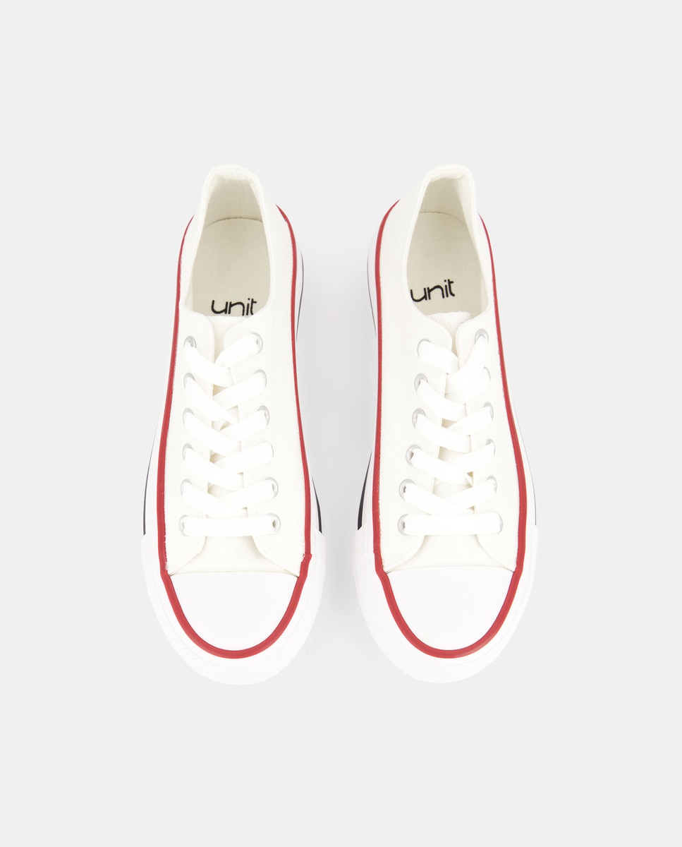 Lona de mujer con plataforma Blanco-4