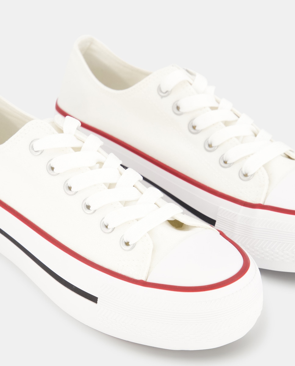 Lona de mujer con plataforma Blanco-5