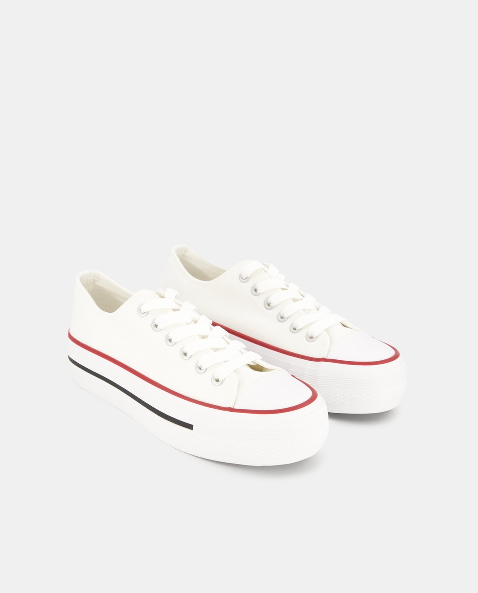 Lona de mujer con plataforma Blanco-2