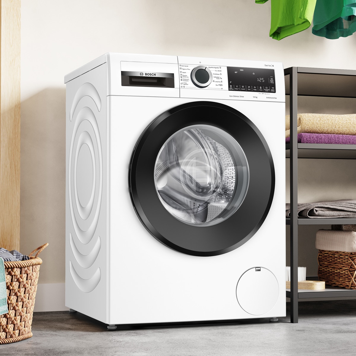 Lavadora Bosch 10 kg / 1.600 rpm, Motor EcoSilence - WGG256Z0ES Blanco-10