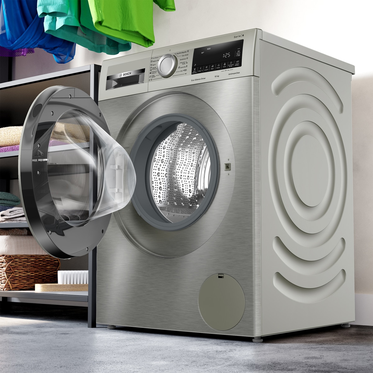 Lavadora Bosch 10 kg / 1.600 rpm, Motor EcoSilence - WGG256ZXES Inox-11