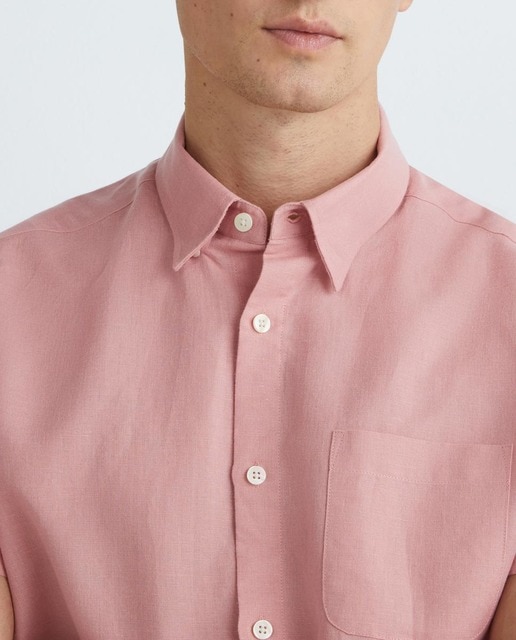 Imagen 0 de Camisa manga corta de hombre de lino y algodón