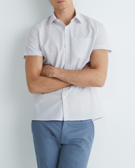 Imagen 0 de Camisa manga corta de hombre de algodón de rayas