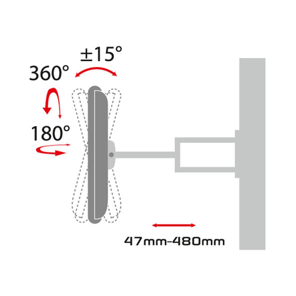 Soporte mural para TV LCD / LED Gisan AX.412 de 109,22 a 139,70 cm (43 a 55'') 2