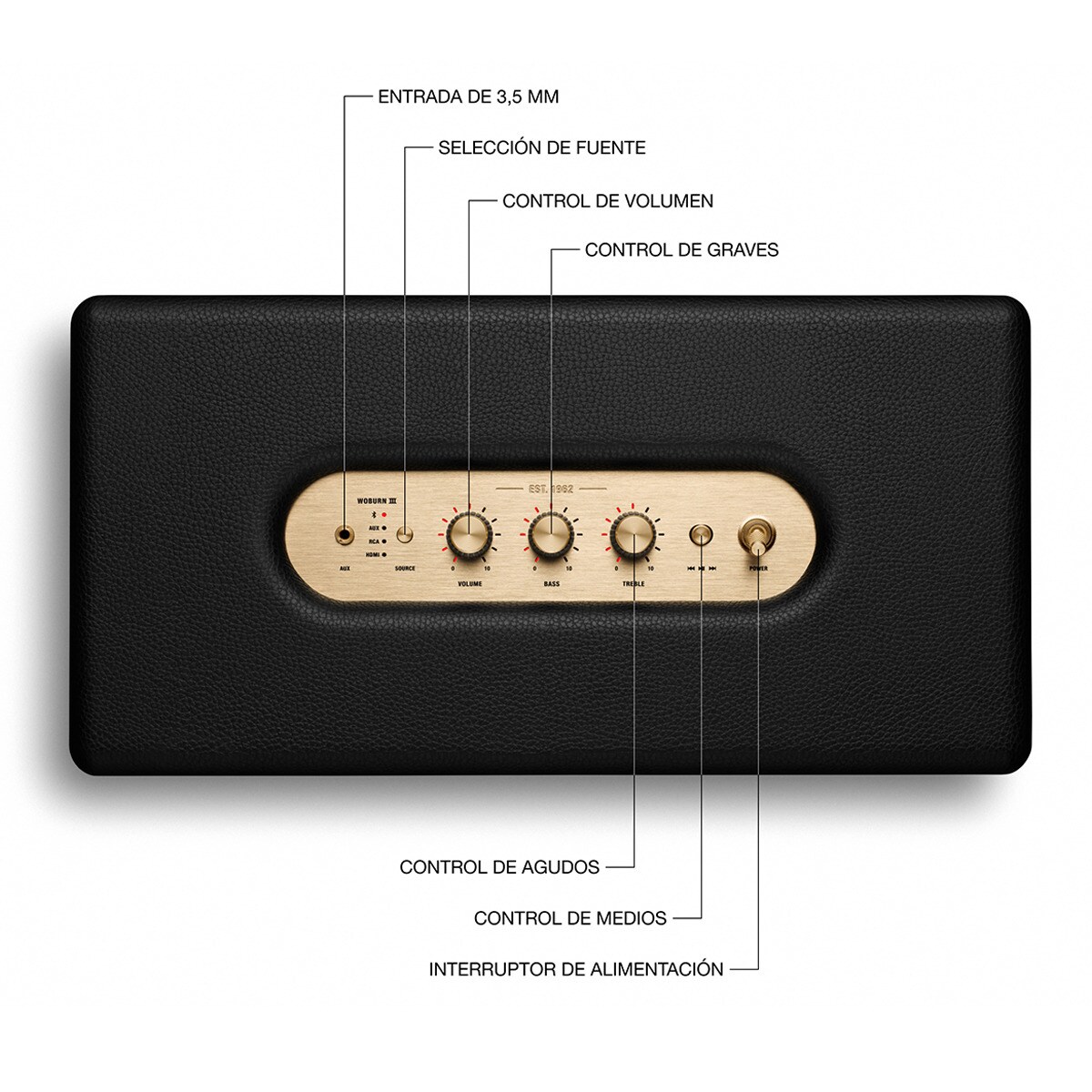 Coluna Marshall Woburn III Bluetooth Preto-6