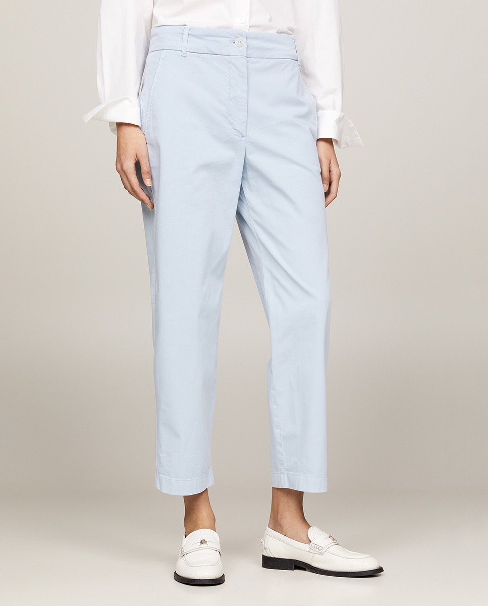 Calças Chino Slim Straight Azul-claro-1