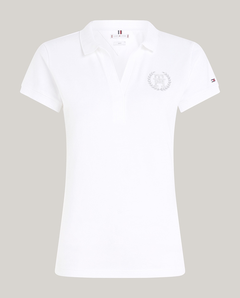 Polo Regular com Manga Curta Branco-4