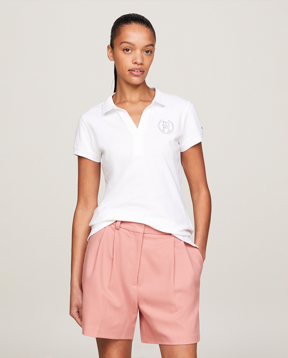 Polo Regular com Manga Curta Branco-1