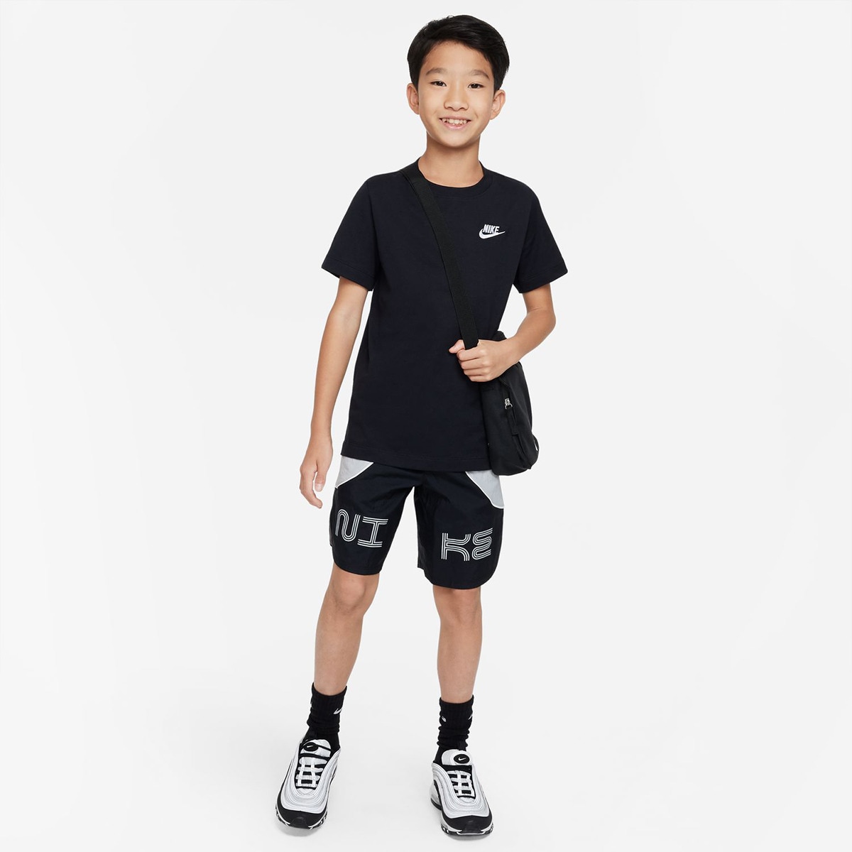 T-shirt de menino Sportswear Nike Preto-4