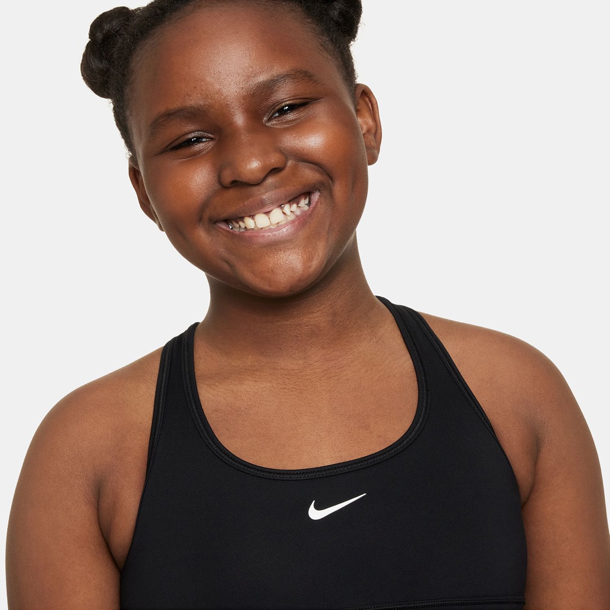 Top de menina Swoosh Nike Preto / Branco-3