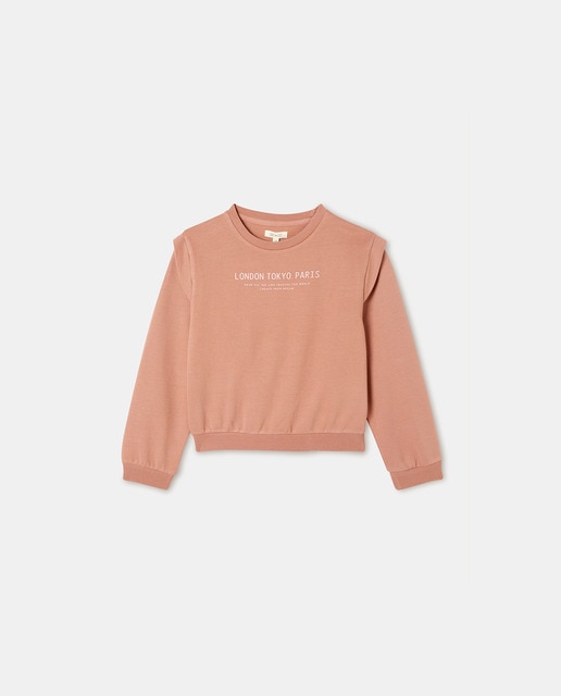 Imagen 0 de Sudadera con detalle en el hombro de niña