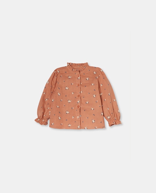 Imagen 0 de Blusa manga larga gasa estampada de bebe niña