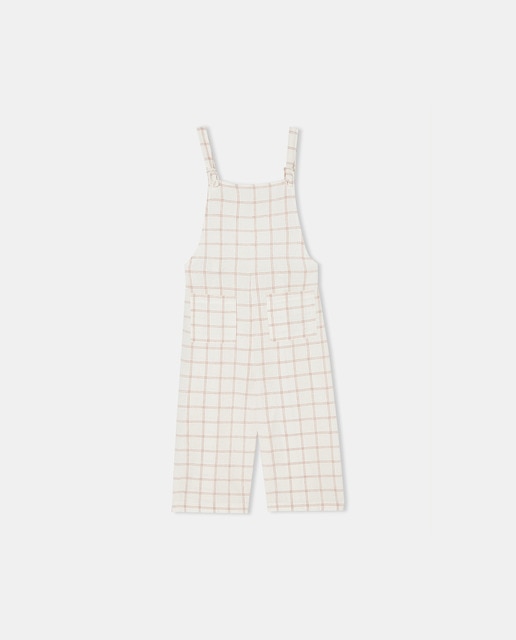 Imagen 0 de Peto largo cuadros con lino de niña